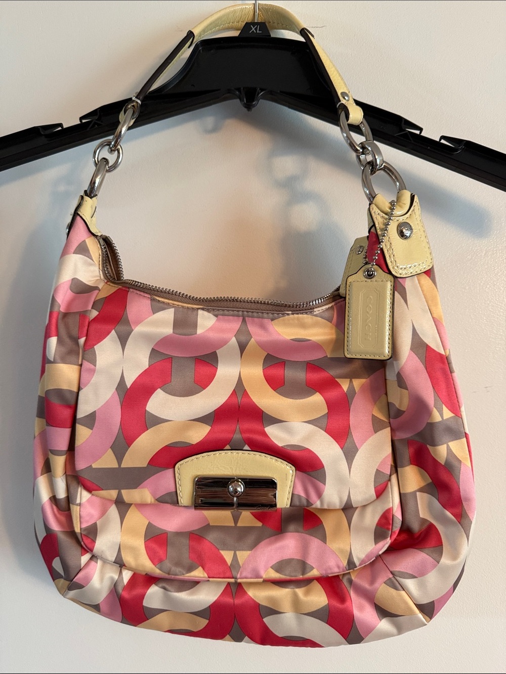 Coach Multicolor Circular Print Hobo Bag - Pink/Red/Beige